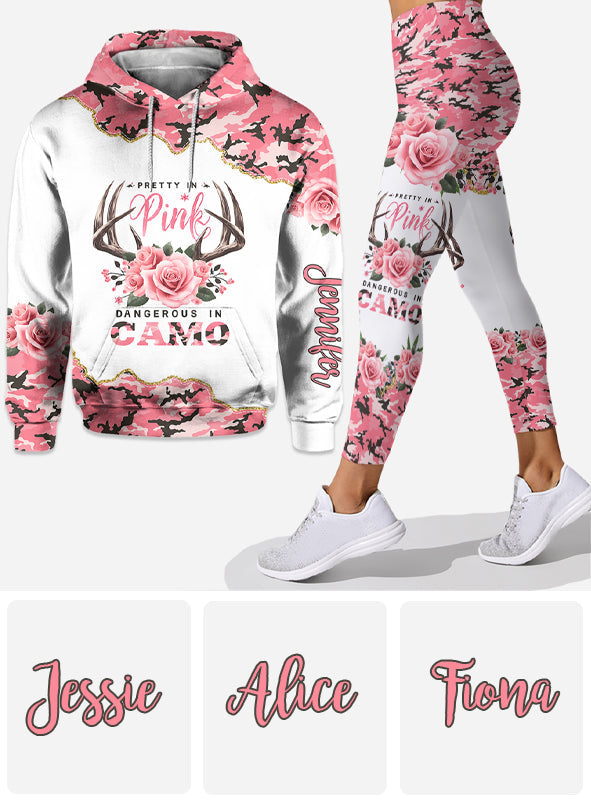 Pretty In Pink - Sweat à capuche et legging de chasse personnalisés