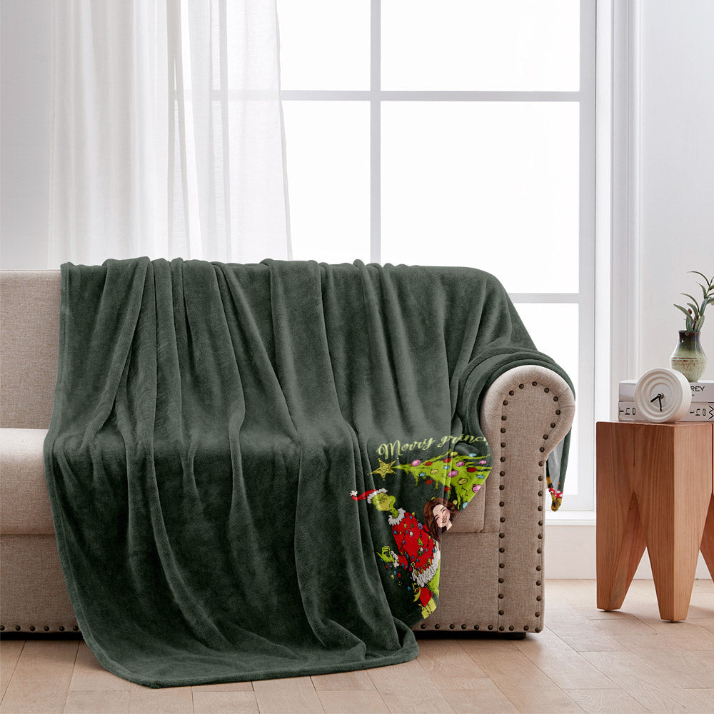 Fröhliche Weihnachten, grüner Unfug – personalisierte Stola-Weihnachtsdecke
