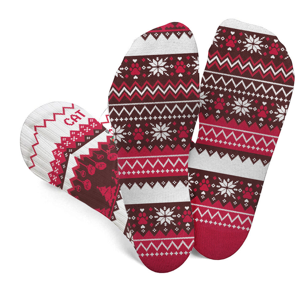 Katzenmama/ Hundemama/ Fellmama/ Katzenpapa/ Hundepapa – Hässliches Muster – Personalisierte Hundesocken