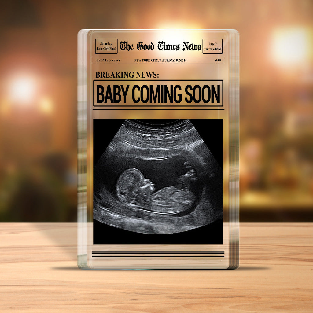 Baby kommt bald – Personalisierte Acrylplakette in individueller Form für die Mutter