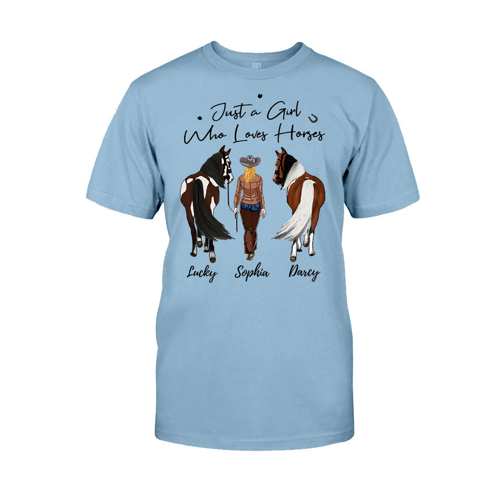 Juste une fille qui aime les chevaux - T-shirt et sweat à capuche personnalisés avec motif cheval