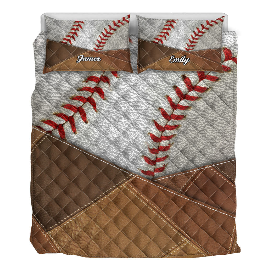 Meinen Traum leben – Personalisiertes Baseball-Bettdecken-Set