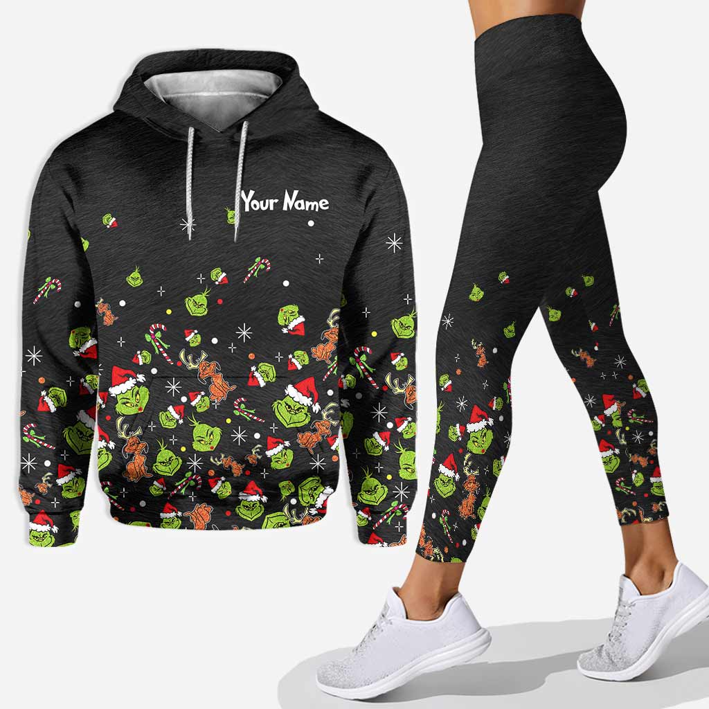 Green Mischief – Personalisierte Weihnachtsstola, Weihnachtshoodie und Leggings