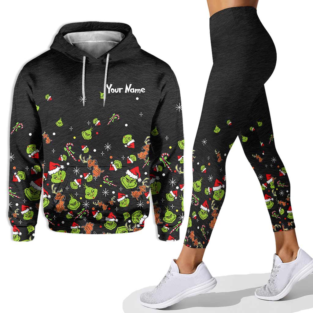 Green Mischief – Personalisierte Weihnachtsstola, Weihnachtshoodie und Leggings