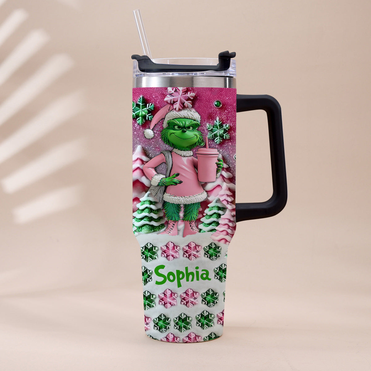 Fröhliche Weihnachten – Personalisierter Stola-Weihnachtsbecher mit Henkel