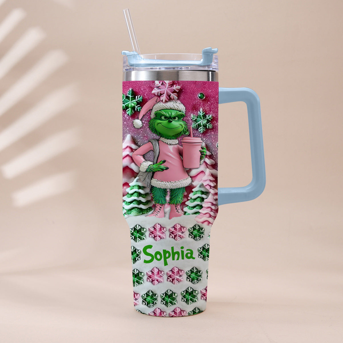 Fröhliche Weihnachten – Personalisierter Stola-Weihnachtsbecher mit Henkel