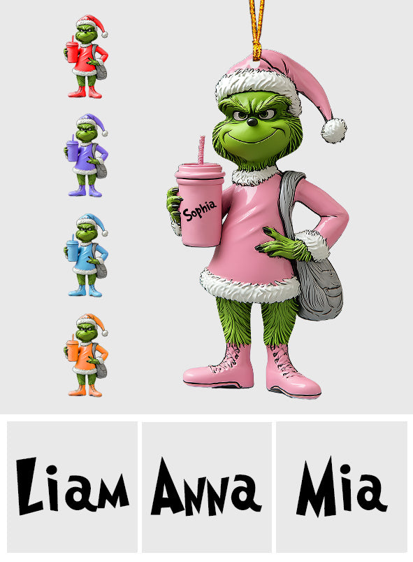 Grinchy Green Lady - Personalized Stole Christmas Ornament