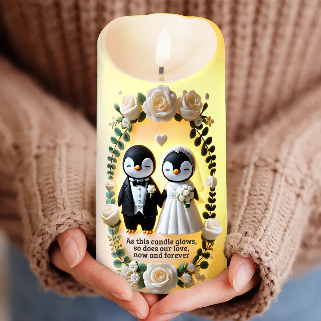As This Candle Glows, So Does Our Love, Now And Forever - Personalized Couple Flameless Candle