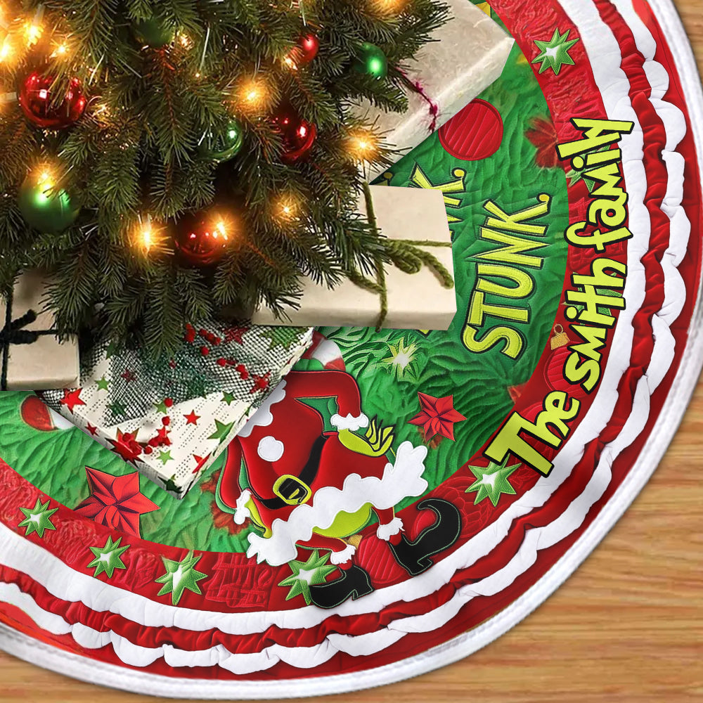 Stink Stunk - Personalized Stole Christmas Tree Skirt