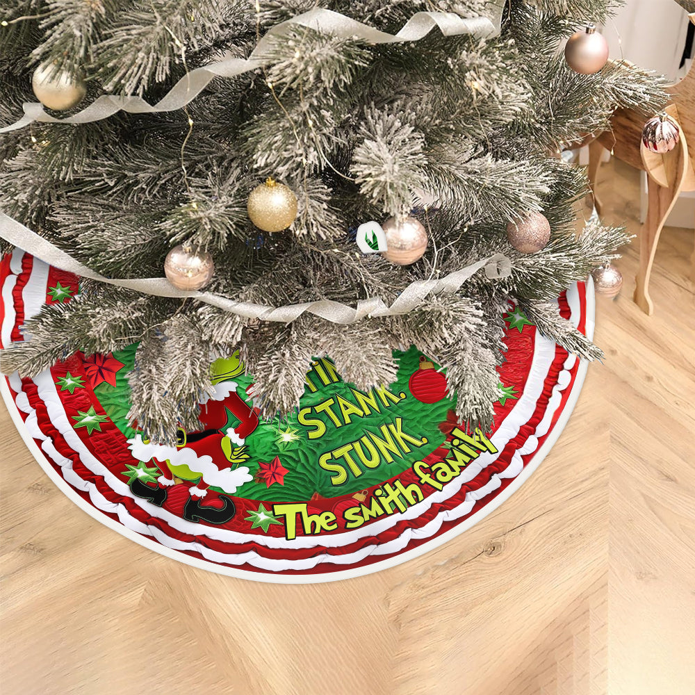 Stink Stunk - Personalized Stole Christmas Tree Skirt