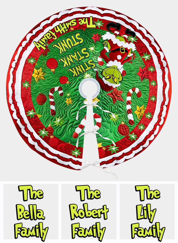 Stink Stunk - Personalized Stole Christmas Tree Skirt
