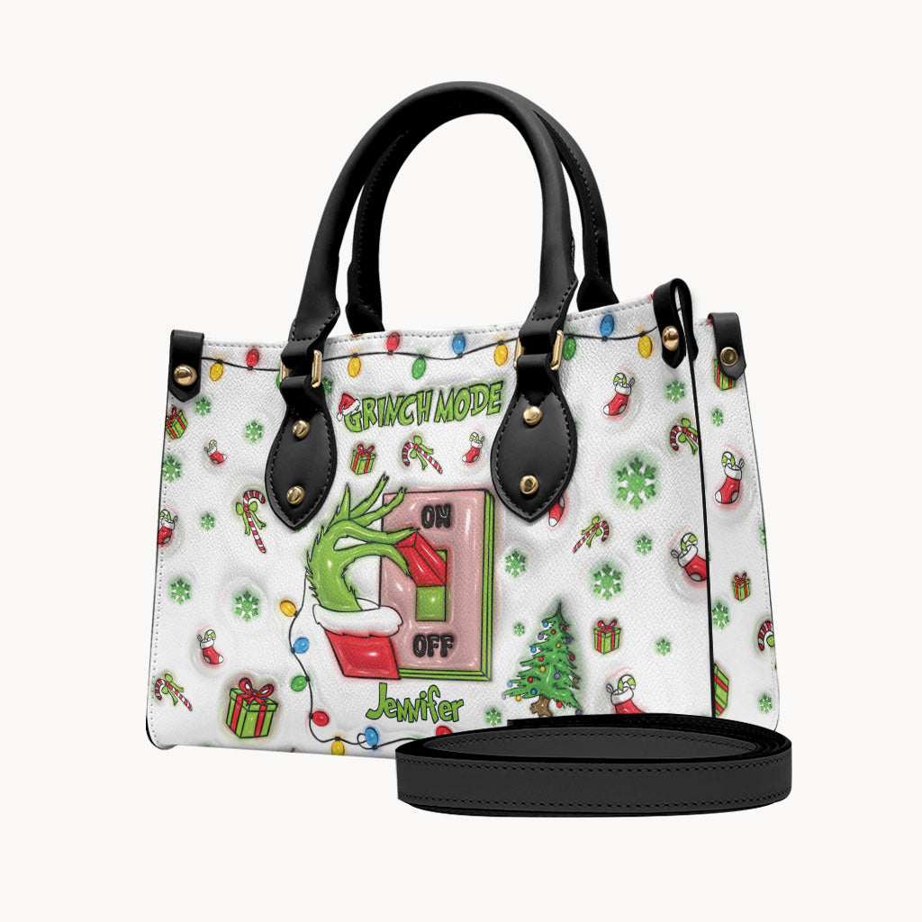 Weihnachtsmodus aktiviert – Personalisierte Stola-Weihnachts-Lederhandtasche