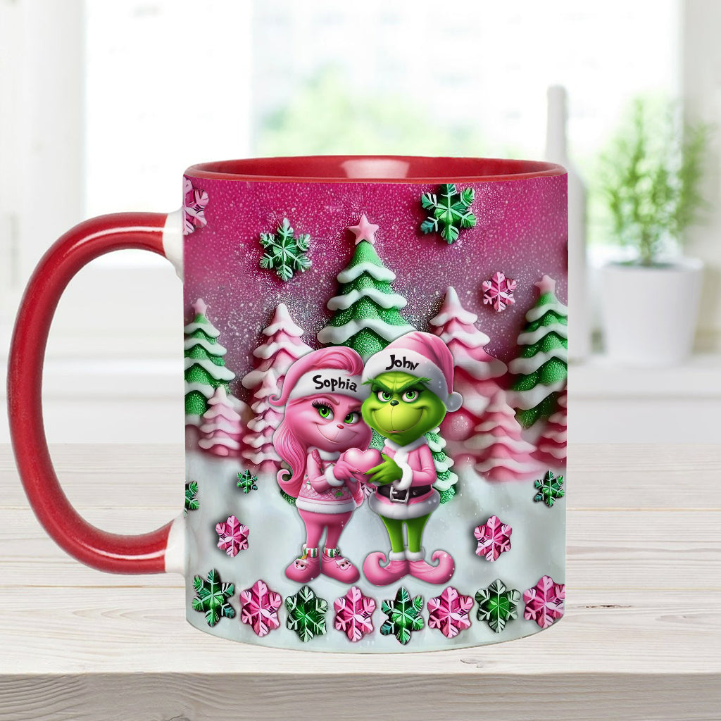 Grinchy Couple - Personalized Stole Christmas Accent Mug