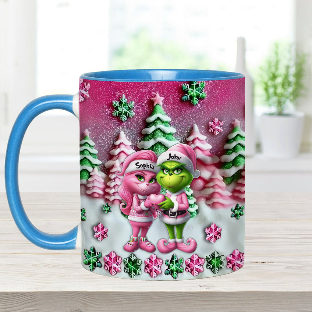 Grinchy Couple - Personalized Stole Christmas Accent Mug