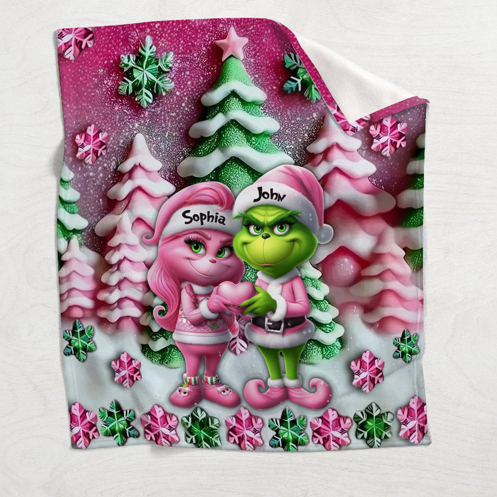 Grinchy Couple - Personalisierte Stola Weihnachtsdecke