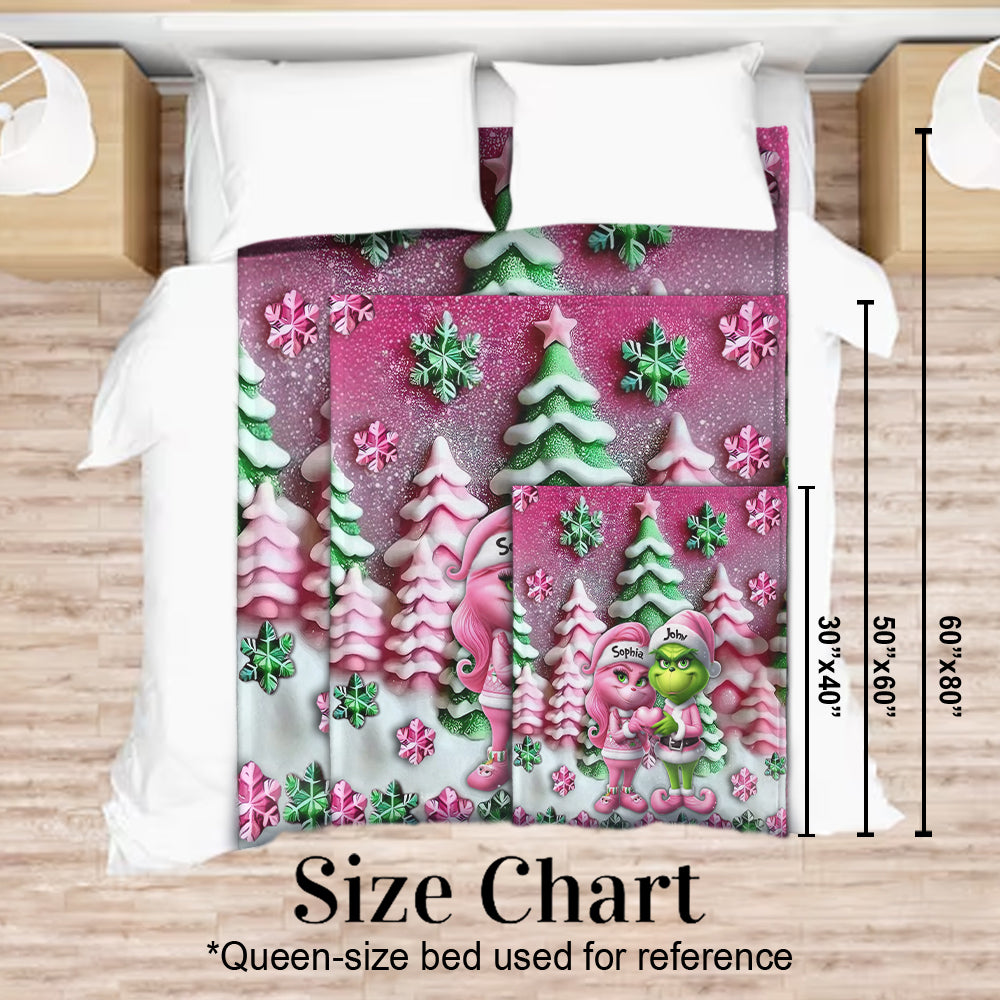 Grinchy Couple - Personalisierte Stola Weihnachtsdecke