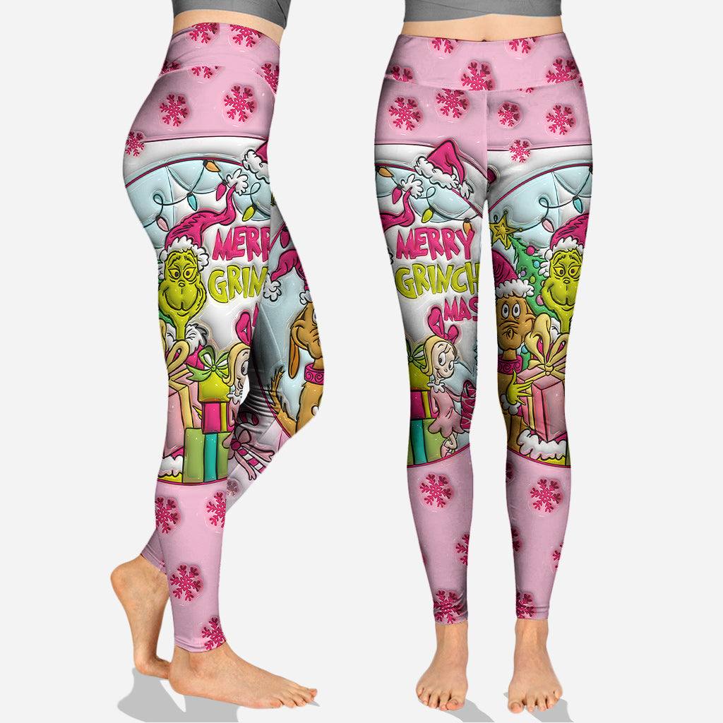Pinke Weihnachten – Personalisierter Stola-Weihnachtshoodie und Leggings