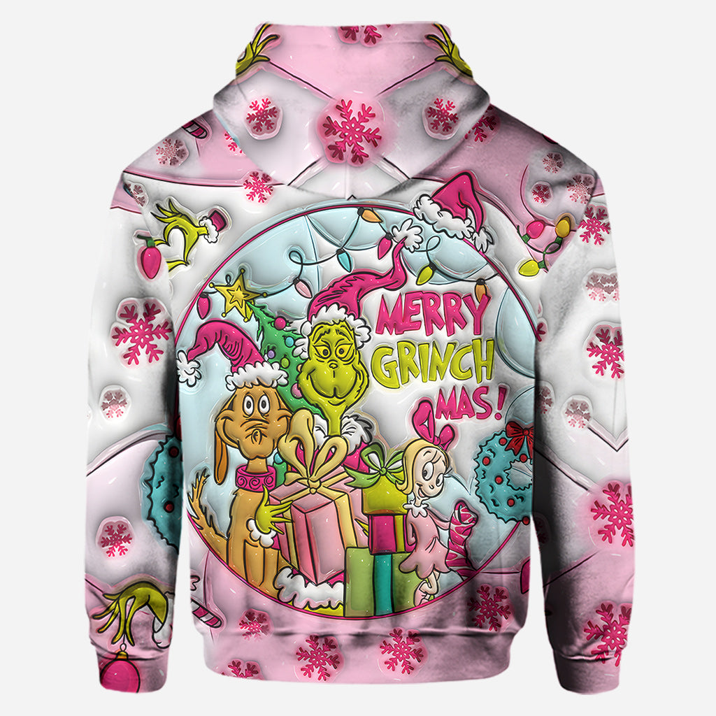 Pinke Weihnachten – Personalisierter Stola-Weihnachtshoodie und Leggings