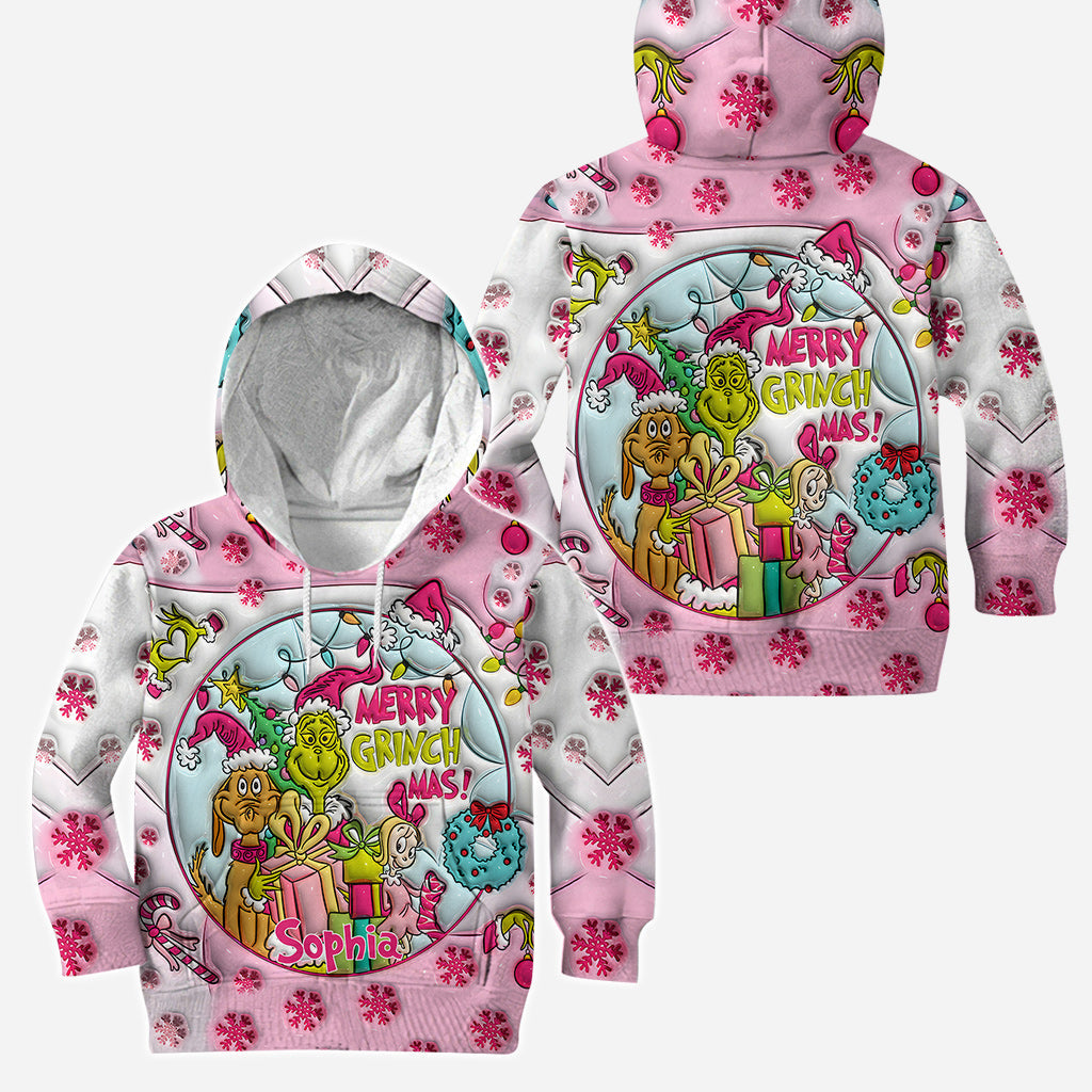 Pinke Weihnachten – Personalisierter Stola-Weihnachtshoodie und Leggings