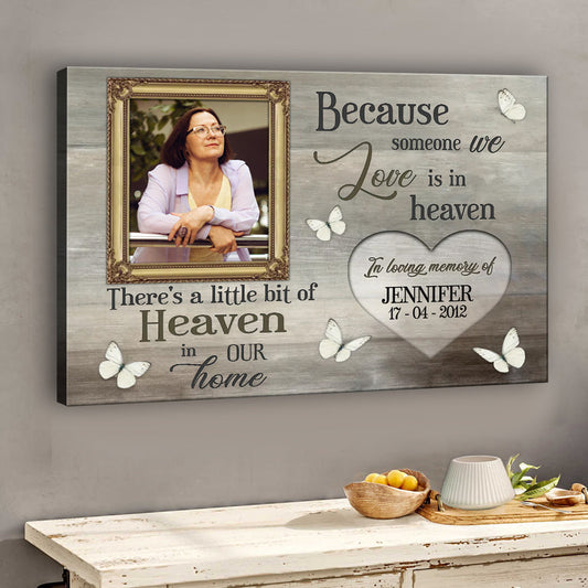 Weil ein geliebter Mensch im Himmel ist – Personalisierte Gedenkleinwand und Poster