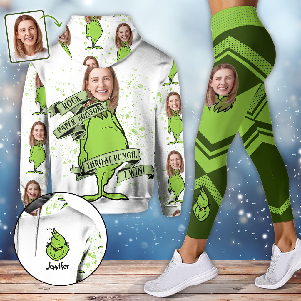 Schere, Stein, Papier – Personalisierter Stola-Weihnachtshoodie und Leggings