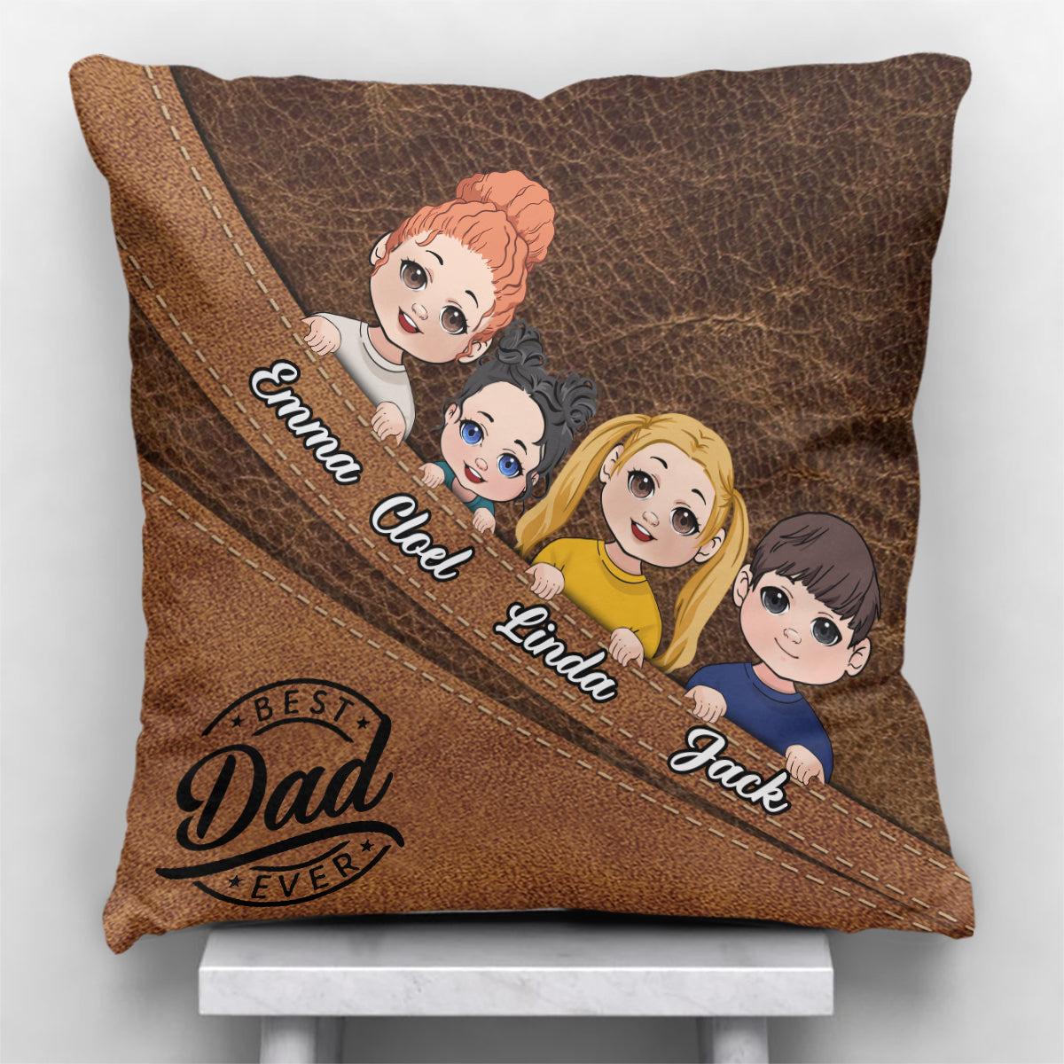 Bestes Papa/Oma/Opa/Mama aller Zeiten – Personalisiertes Vater-Kissen