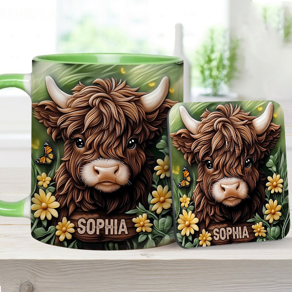 Baby Highland Cow - Personalisierter Akzentbecher