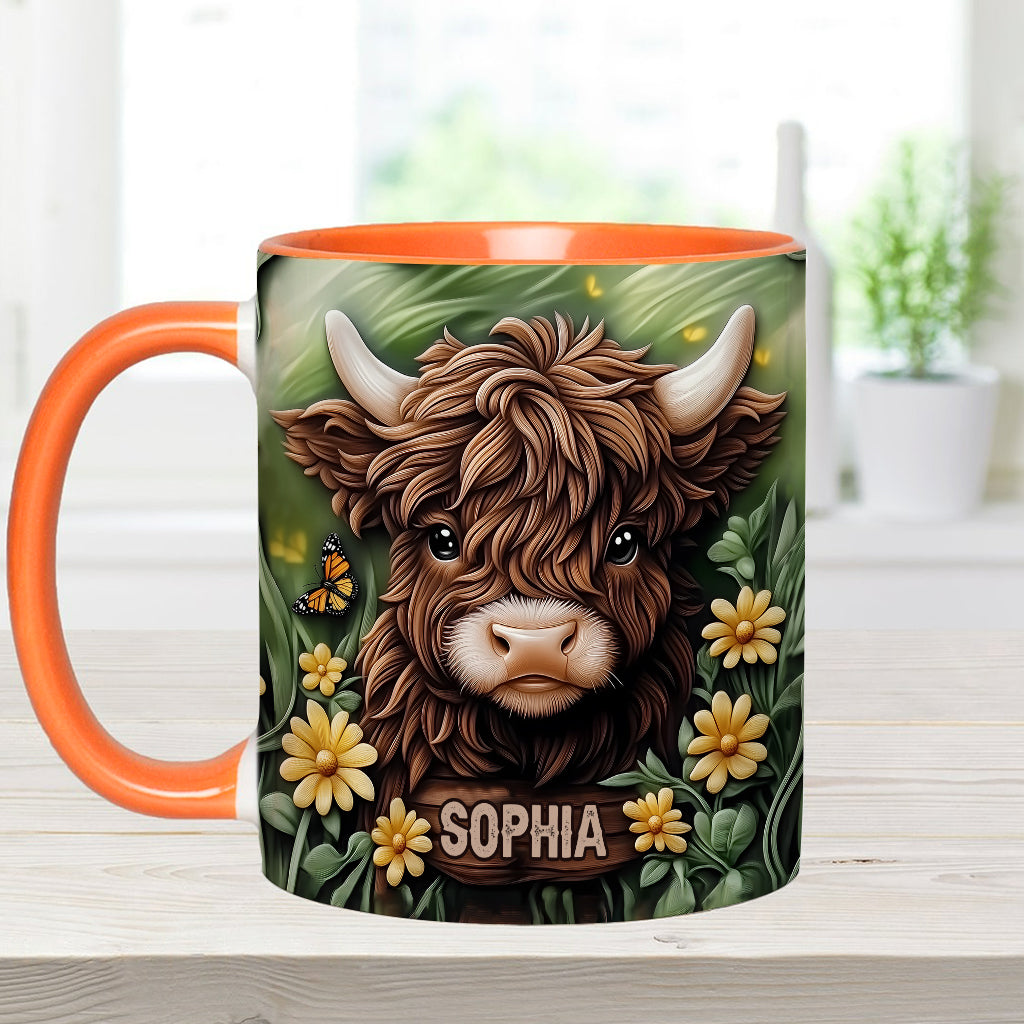 Baby Highland Cow - Personalisierter Akzentbecher
