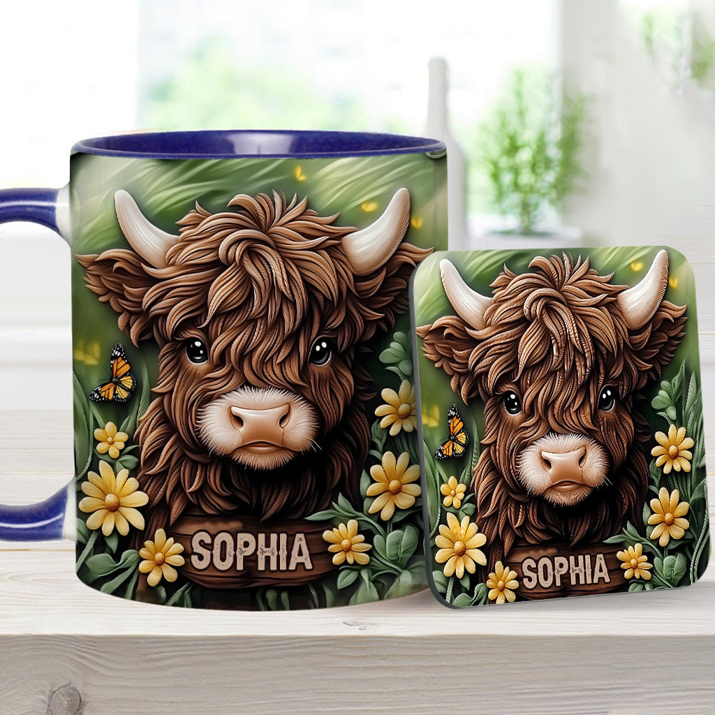 Baby Highland Cow - Personalisierter Akzentbecher
