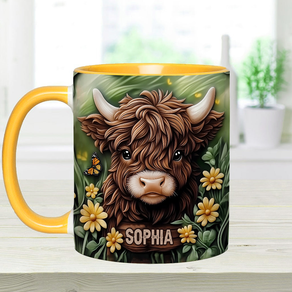 Baby Highland Cow - Personalisierter Akzentbecher