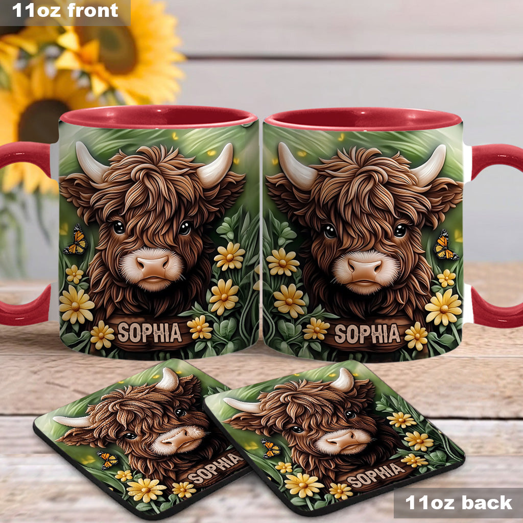 Baby Highland Cow - Personalisierter Akzentbecher