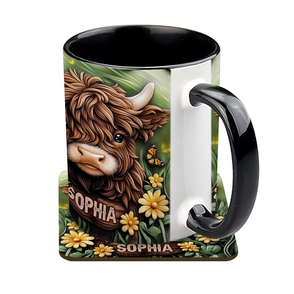 Baby Highland Cow - Personalisierter Akzentbecher