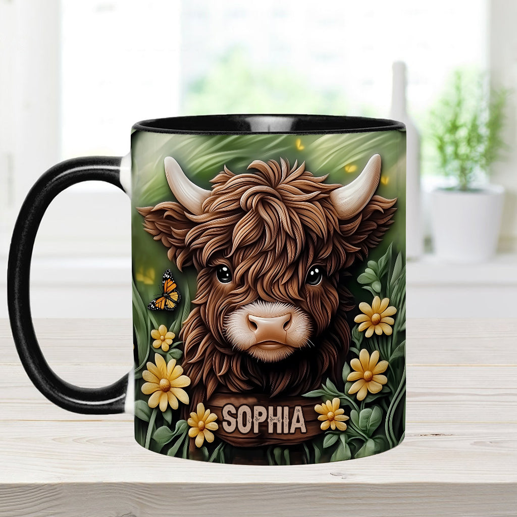 Baby Highland Cow - Personalisierter Akzentbecher