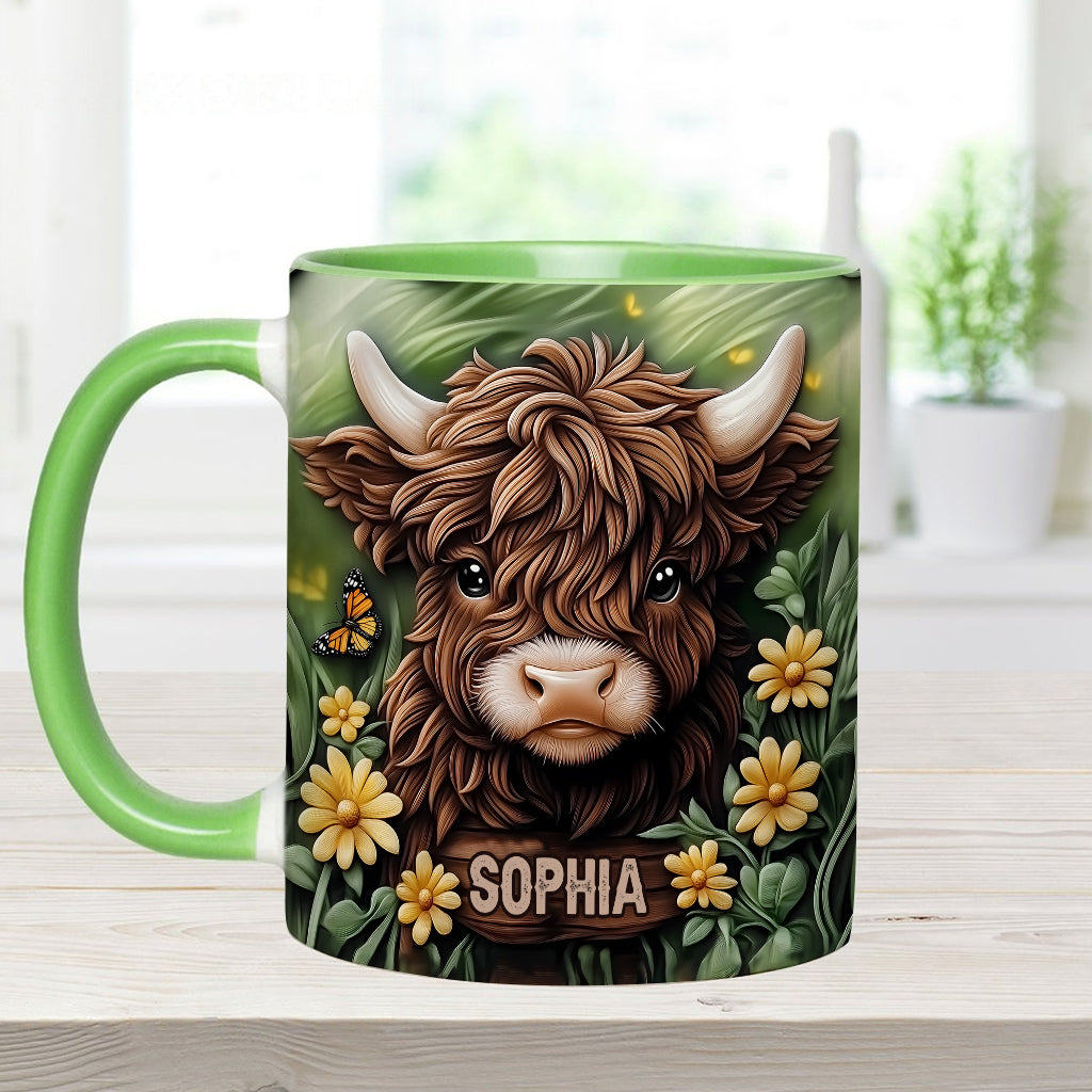 Baby Highland Cow - Personalisierter Akzentbecher