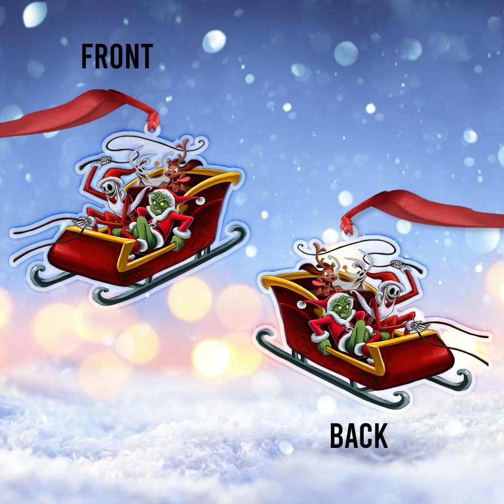 Joyeux Noël - Ornement transparent en forme d'étole de Noël