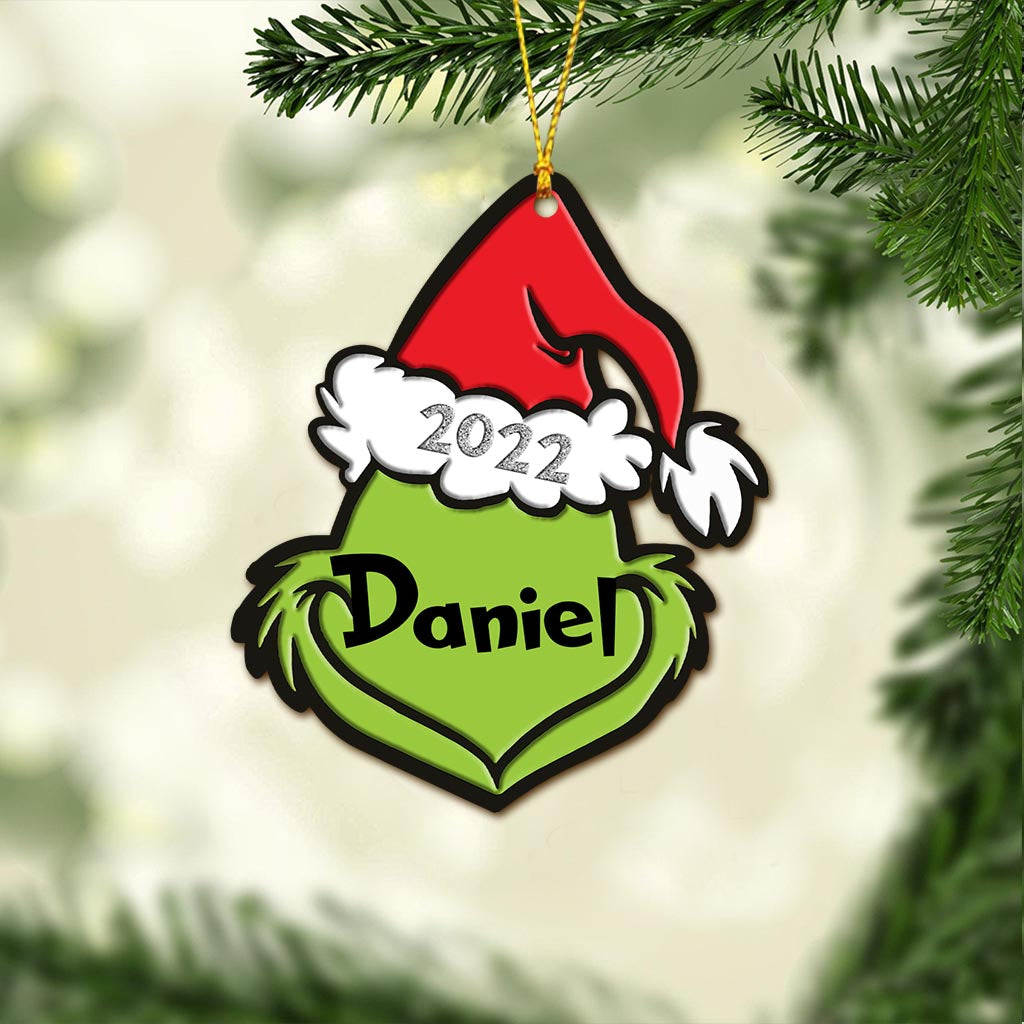 Ornement d'étole de Noël personnalisé « Visage de Noël » (Impression recto verso)