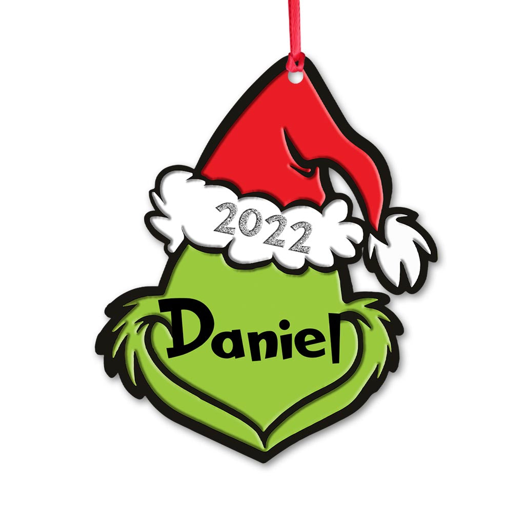 Ornement d'étole de Noël personnalisé « Visage de Noël » (Impression recto verso)