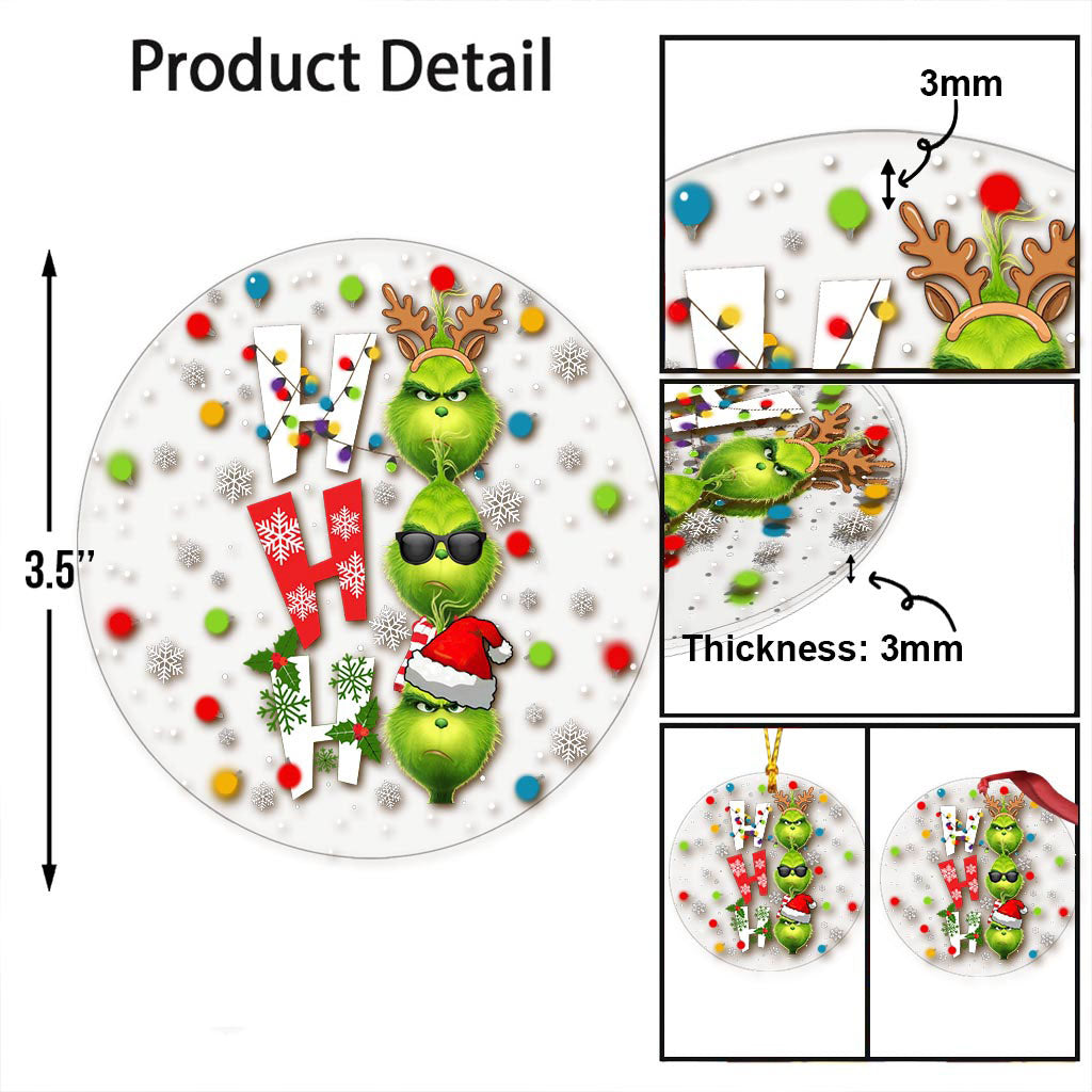 Ho Ho Ho Grün – Weihnachtsstola, transparentes Ornament