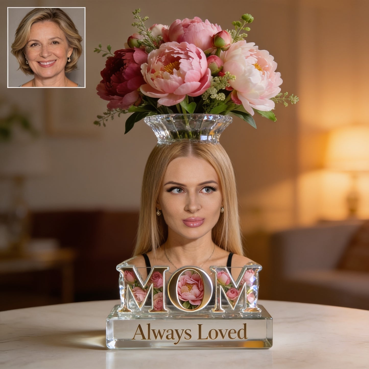 European Blonde Woman - Personalized Mother Acrylic Pot