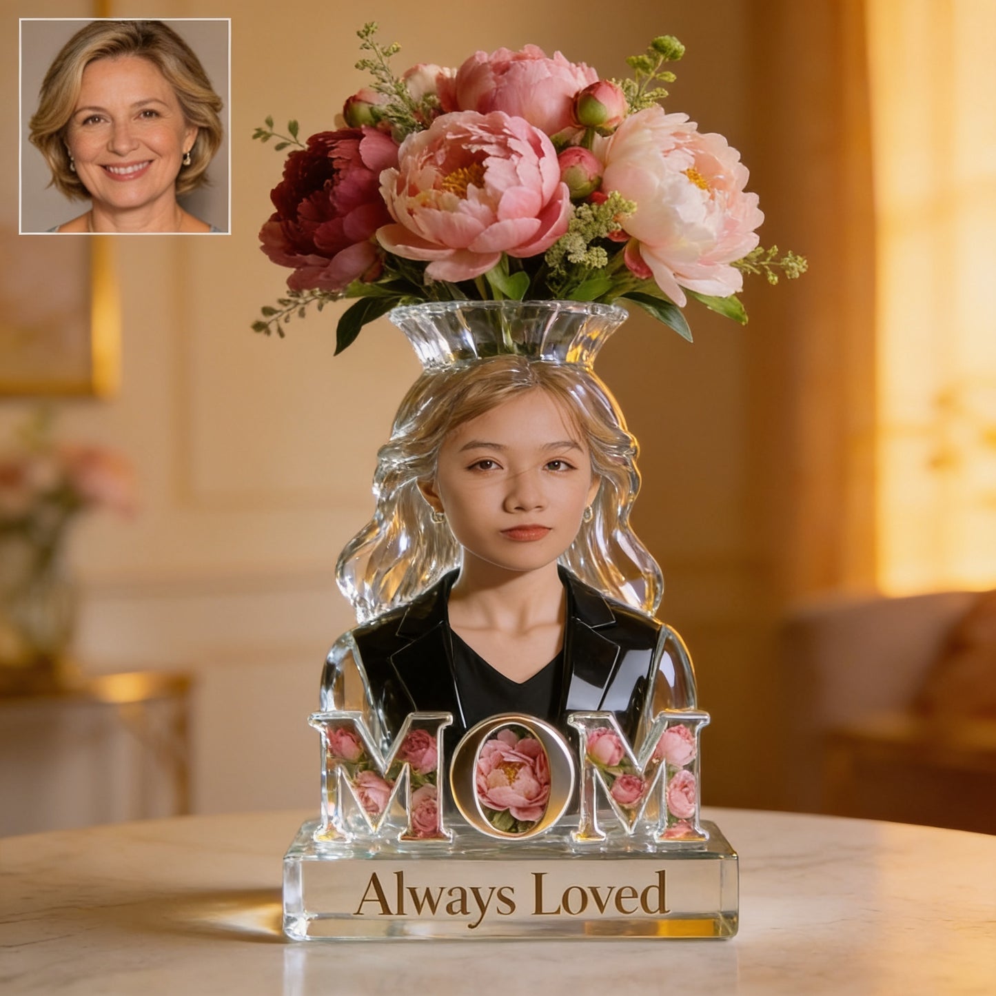 Mom Grandma Flower Blossom - Personalized Mother Acrylic Pot