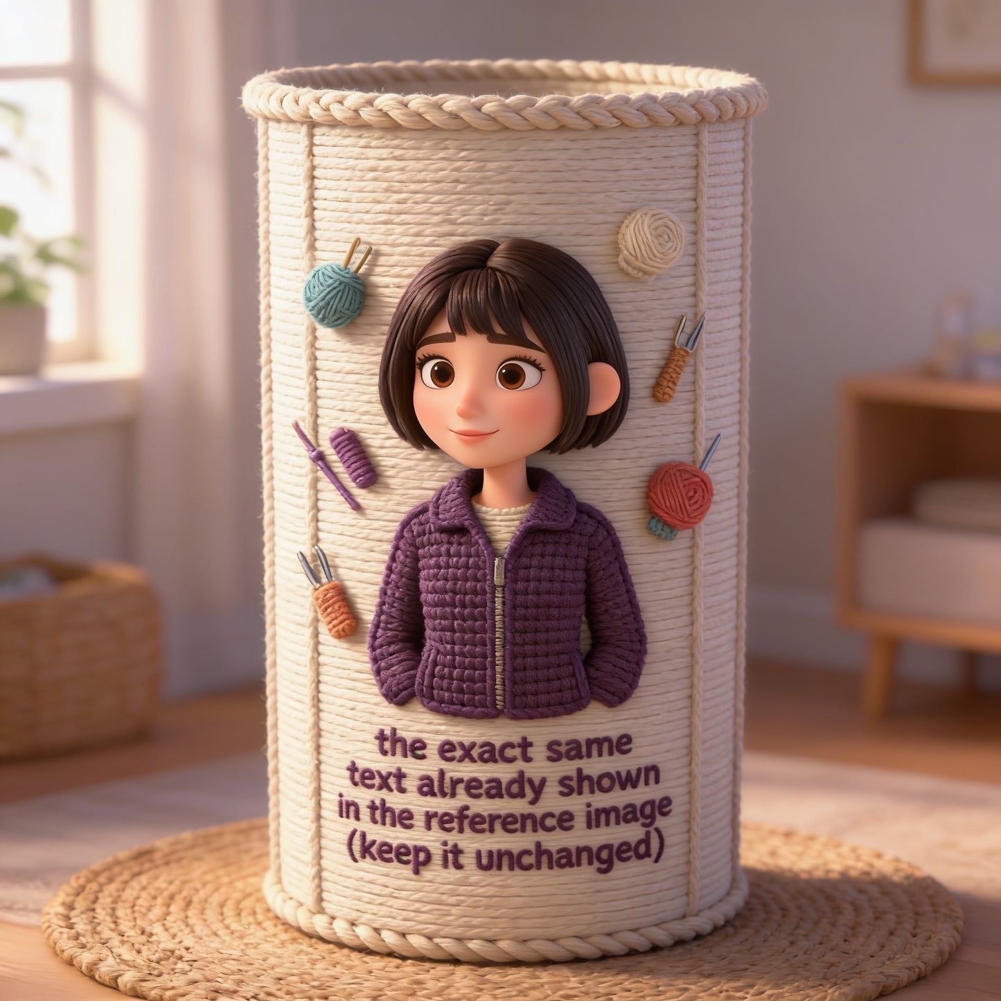 Any Photo Any Theme - Personalized Asian Female Nurse with Long Black Hair Storage Basket