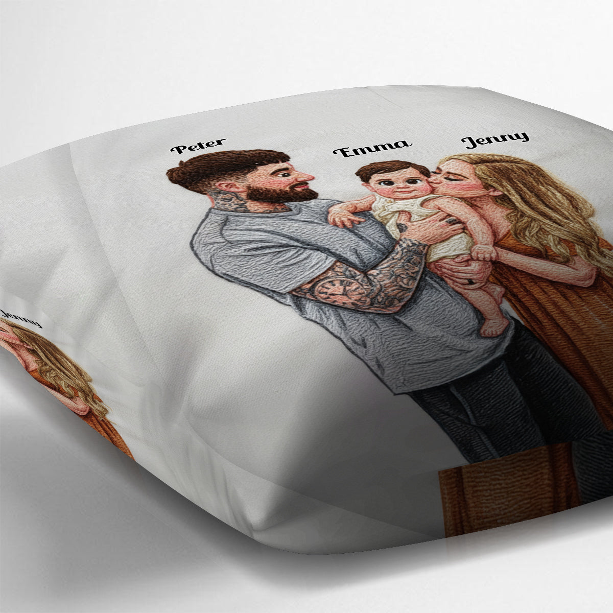 Upload African Family Photo - Personalized African Family Throw Pillow