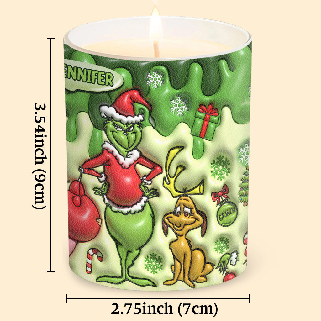 Frohe Weihnachten – Personalisierte Weihnachtskerze im Stola-Design mit Holzdeckel