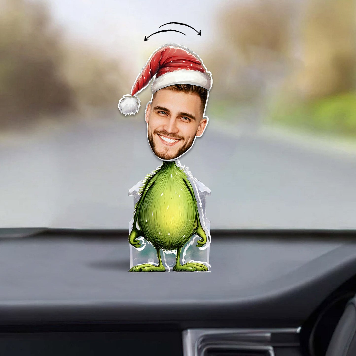 Green Mischief Stolen Christmas - Étole de Noël personnalisée avec tête qui secoue