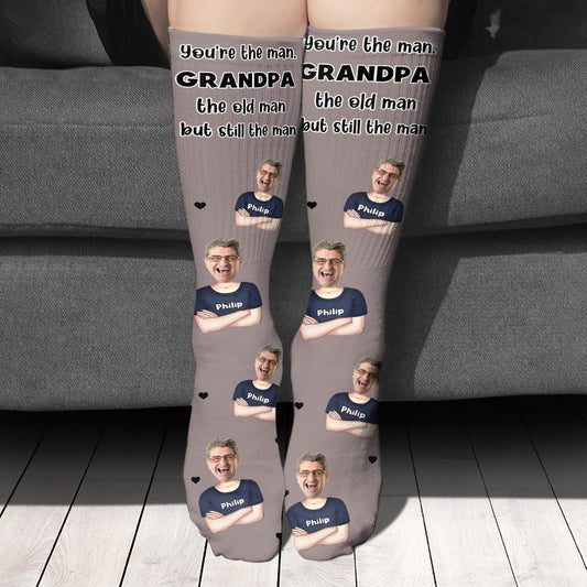 Tu es le meilleur ! – Cadeau pour papa, grand-père, oncle, mari – Chaussettes personnalisées