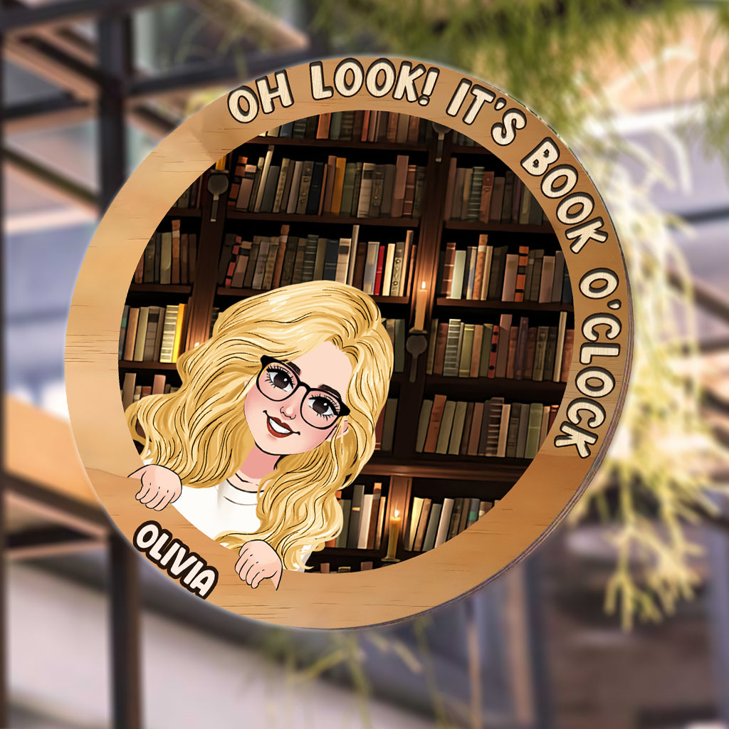 Es ist Zeit fürs Lesen – Personalisiertes rundes Buchschild aus Metall