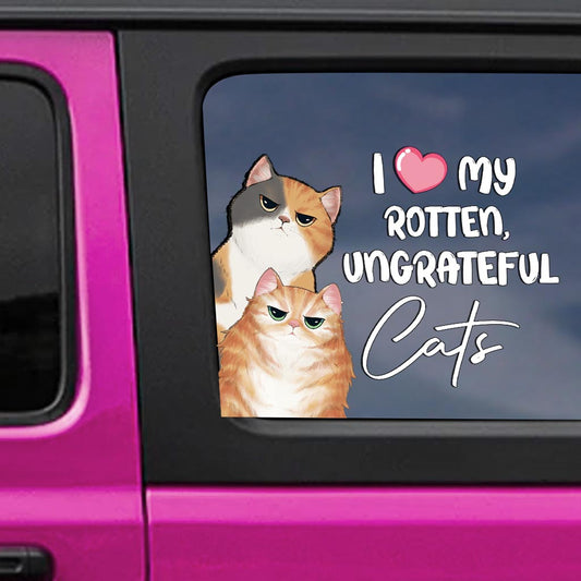 Ich liebe meine verdorbene, undankbare Katze – personalisierter Katzenaufkleber (Vollversion)