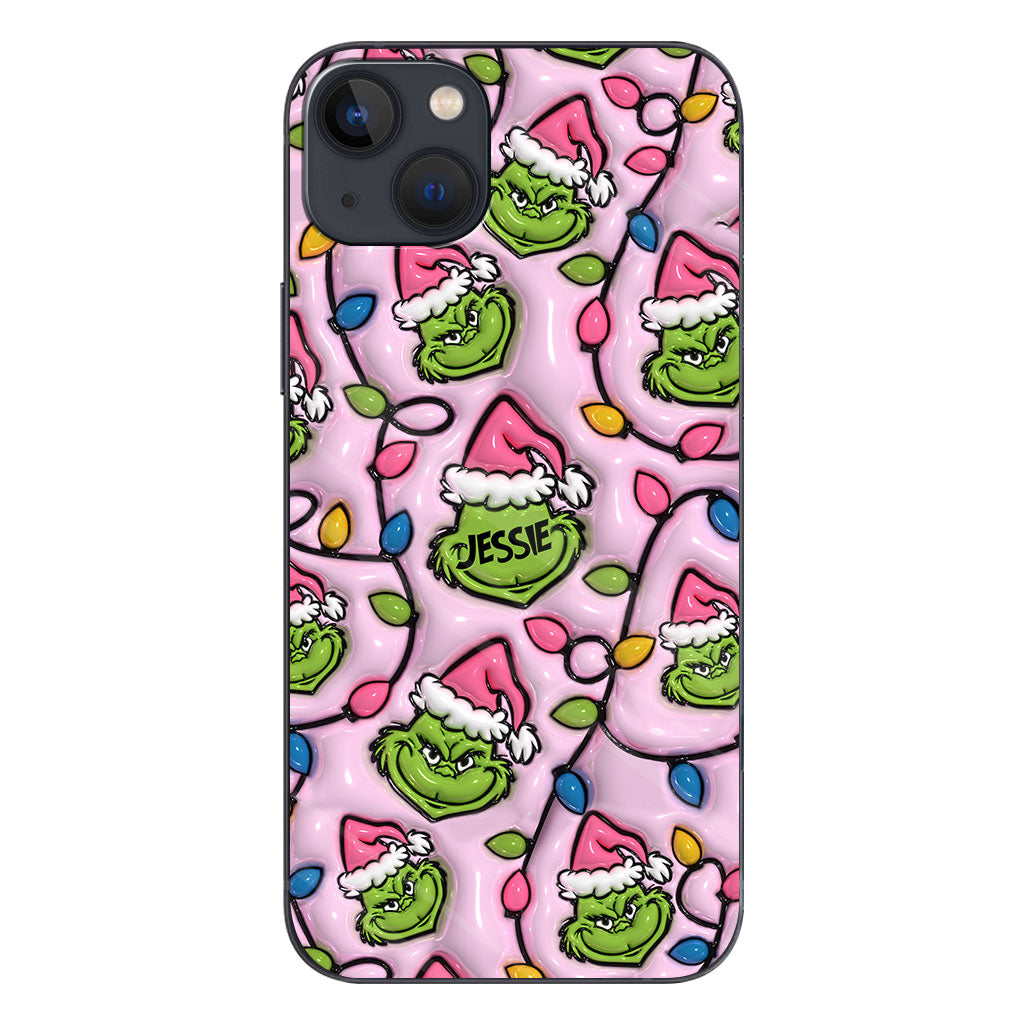 Green & Pink - Personalized Stole Christmas Phone Case