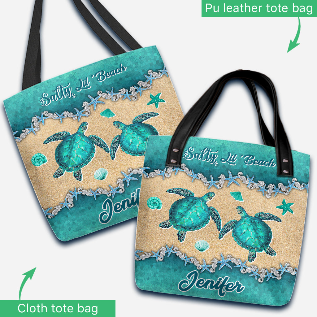 Salty Lil' Beach - Sac fourre-tout personnalisé en forme de tortue