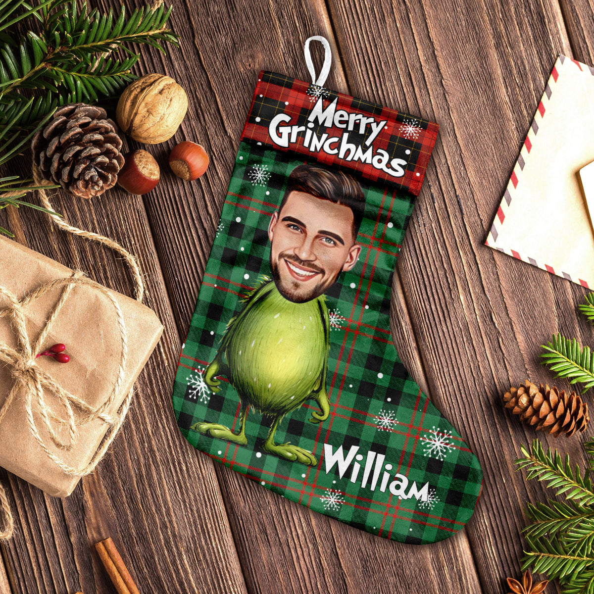 Merry Grinchmas - Personalized Stole Christmas Christmas Stockings